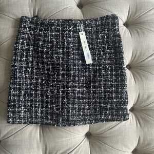 She + Sky Black and White Tweed Pencil Skirt